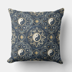 Coussin Conception de Mandala d'Harmonie Céleste Yin Yang