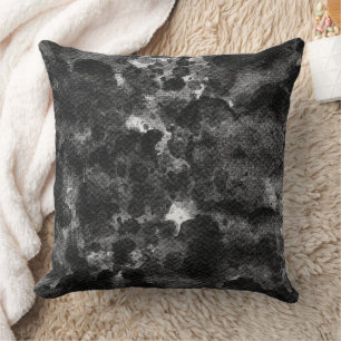 Coussin Conception de marbre noir abstrait Dark Grunge