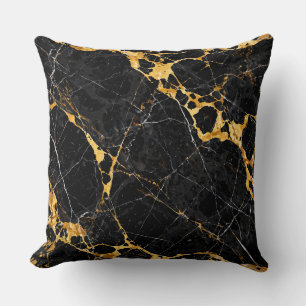 Coussin Conception de marbre noir or luxe Nero Portoro