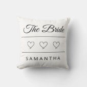 Coussin Conception de mariage personnalisée de la mariée (Recto)