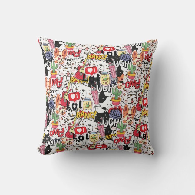 Coussin conception de mignon animal de compagnie drôle - m (Recto)