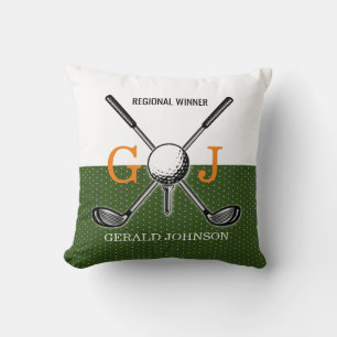Coussin Conception de monogramme de golf élégant