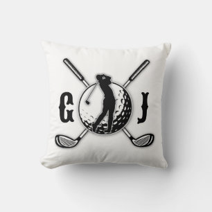 Coussin Conception de monogramme de golf minimaliste perso