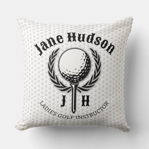 Coussin Conception de monogramme de golf pour dames élégan