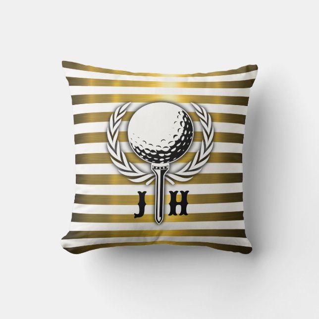 Coussin Conception de monogramme de golf sur mesure (Recto)