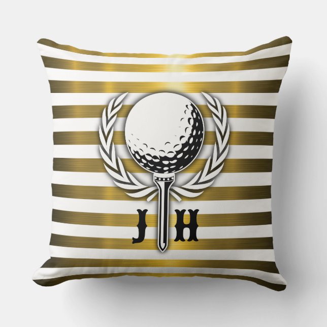 Coussin Conception de monogramme de golf sur mesure (Recto)