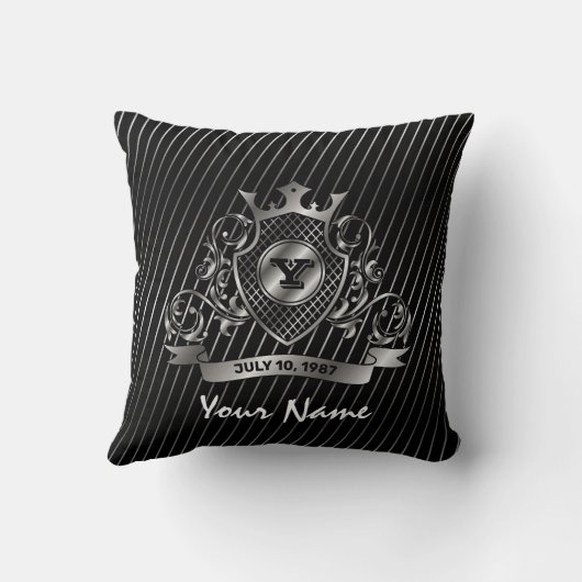 Coussin Conception de monogramme élégant personnalisé arge (Verso)