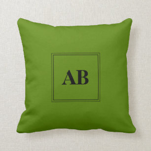 Coussin Conception de monogramme vert avocat