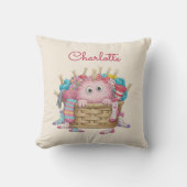 Coussin Conception de monstre de chaussette rose mignon et (Recto)