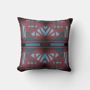 Coussin Conception de mosaïque méditerranéenne en sarcelle