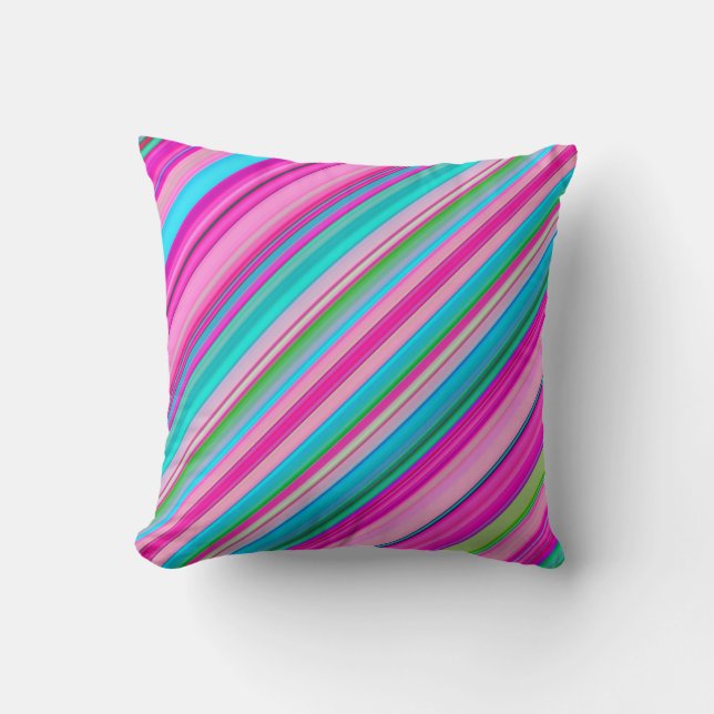 Coussin Conception de motif à rayures arc-en-ciel vibrant (Recto)