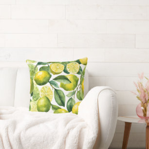 Coussin Conception de motif aquarelle citrons