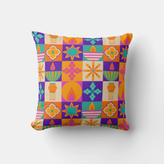 Coussin Conception de motif d'art folklorique indien – Tra