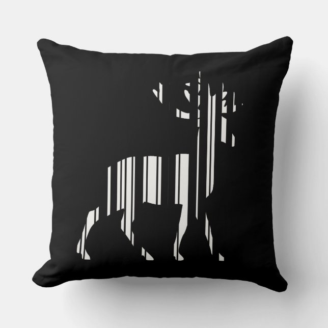 Coussin Conception de motif de code-barres de cerf BAR COD (Recto)