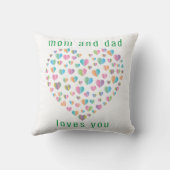 Coussin Conception de motif de coeur coloré mignon élégant (Verso)