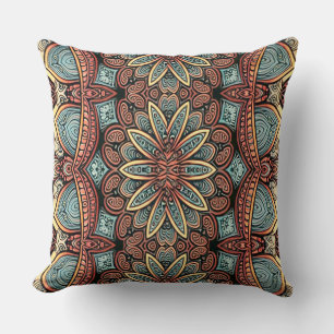 Coussin Conception de motif de tissu classique multicolore