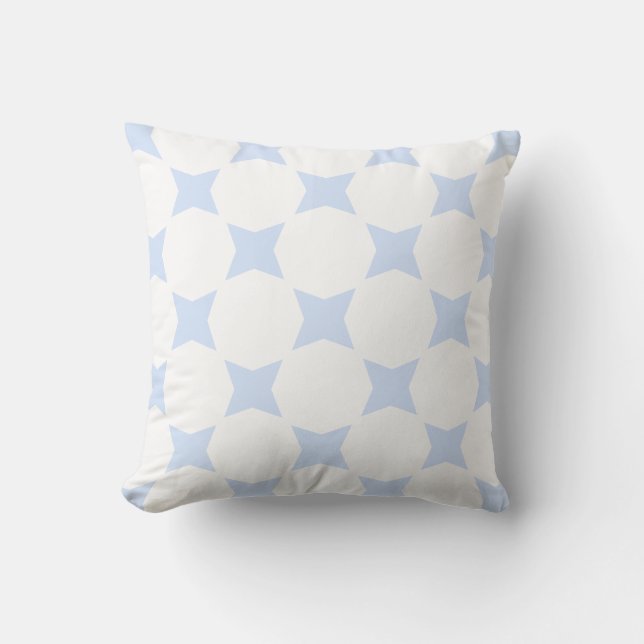 Coussin Conception de motif en étoile pastel bleu bébé et  (Recto)