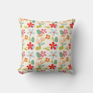 Coussin Conception de motif floral abstrait d'aspect cool