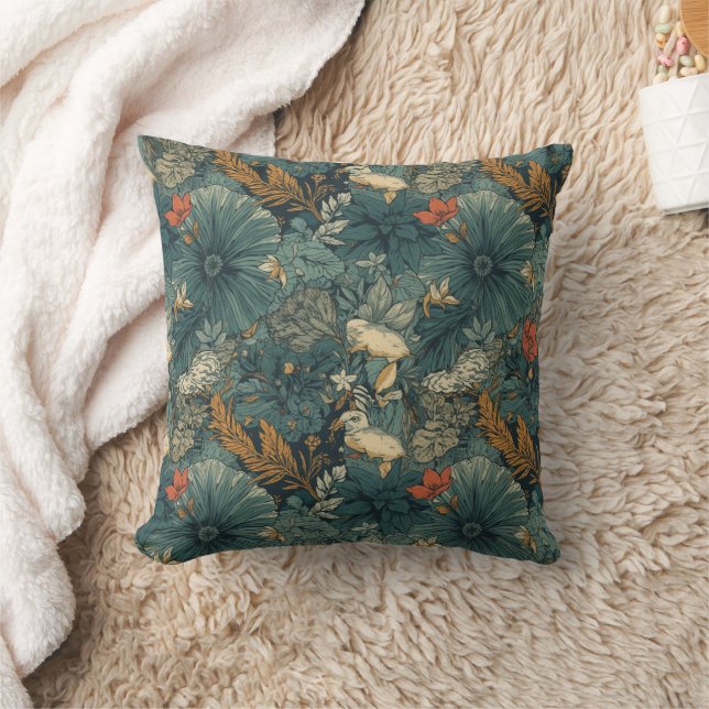Coussin Conception de motif floral botanique vintage (Couverture)