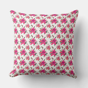 Coussin Conception de motif floral Fleurs roses