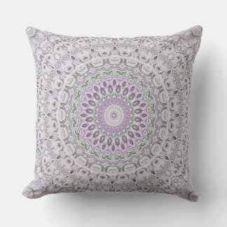 Coussin Conception de motif mandala lavande et vert