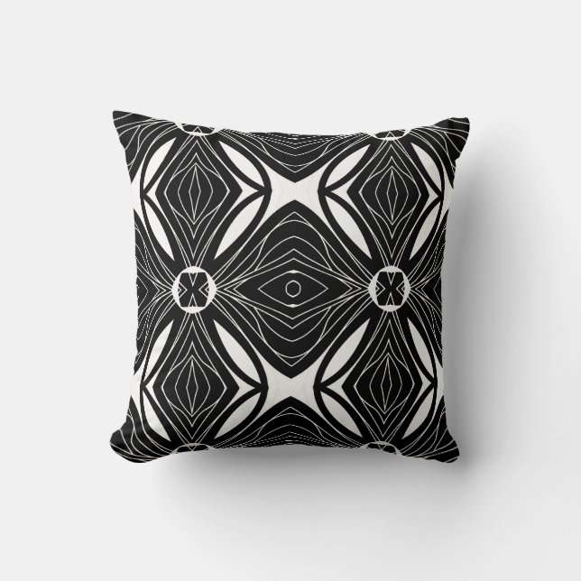 Coussin Conception de motif noir et blanc (Recto)