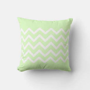Coussin Conception de motif zigzag pastel vert citron et b