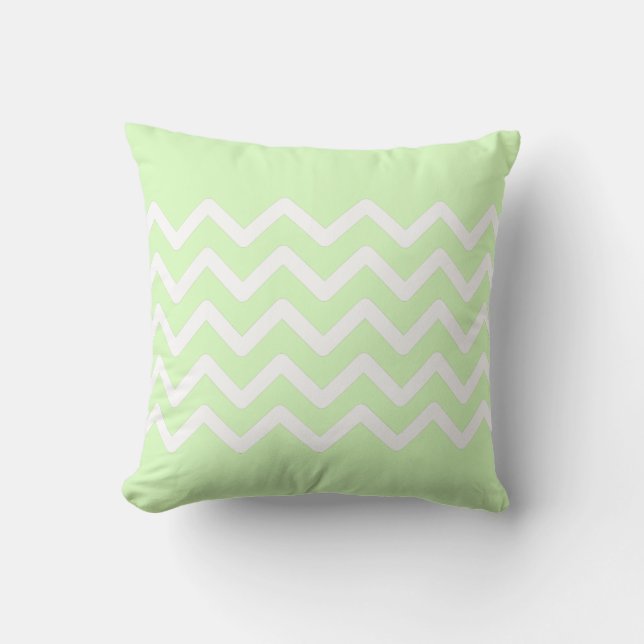 Coussin Conception de motif zigzag pastel vert citron et b (Recto)