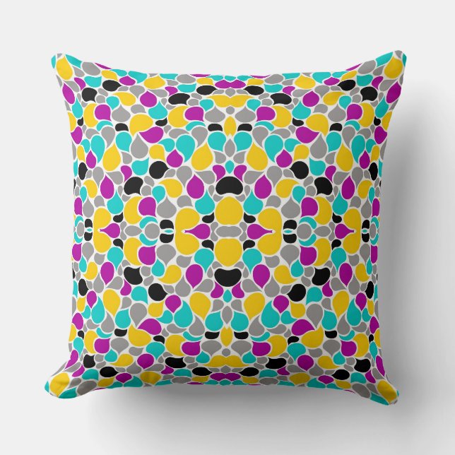 Coussin Conception de motifs transparents colorés mignons (Recto)