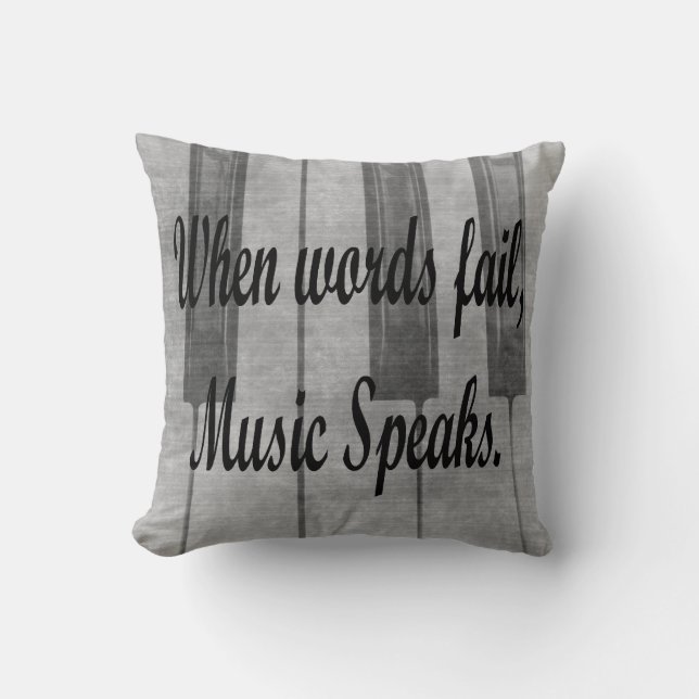 Coussin conception de musique de piano d'échouer de mots (Recto)