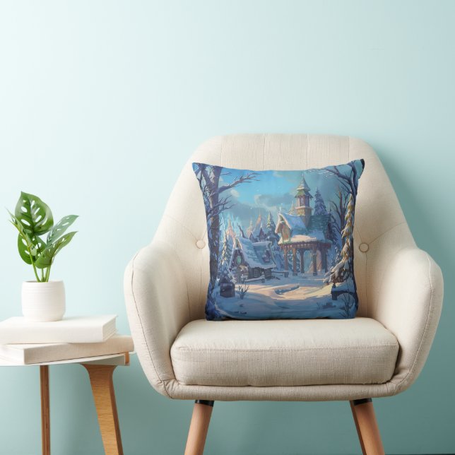 Coussin Conception de neige hivernale confortable (Chaise)