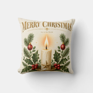 Coussin Conception de Noël, bougie élégante de style boîte