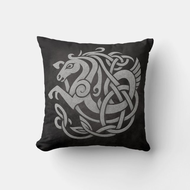 Coussin Conception de nœud de cheval mythique nordique (Recto)