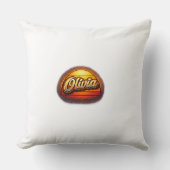 Coussin Conception de nom personnalisé Olivia Retro Sunset (Recto)