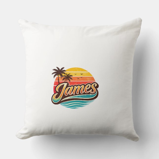Coussin Conception de nom tropical au coucher du soleil ré (Recto)