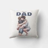Coussin Conception de papa super en aquarelle (Verso)
