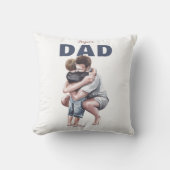 Coussin Conception de papa super en aquarelle (Recto)