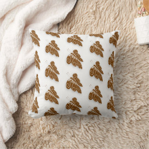 Coussin Conception de papillon de couleur chocolat