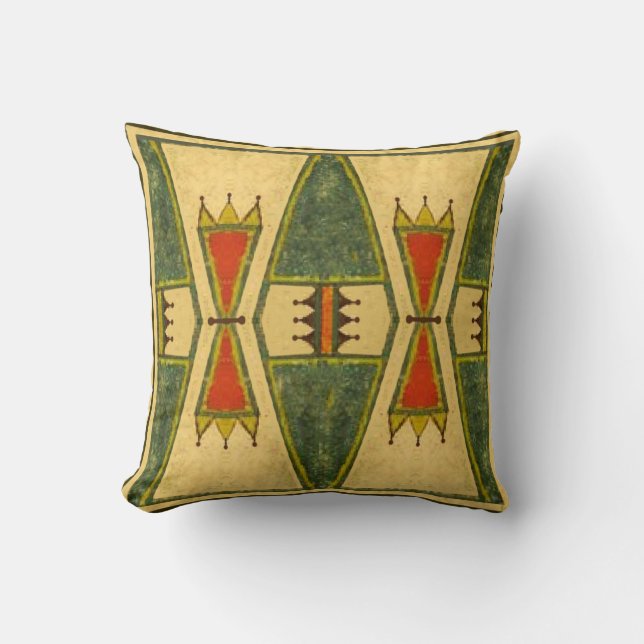 Coussin Conception de parfleche de 1860's de style de (Recto)