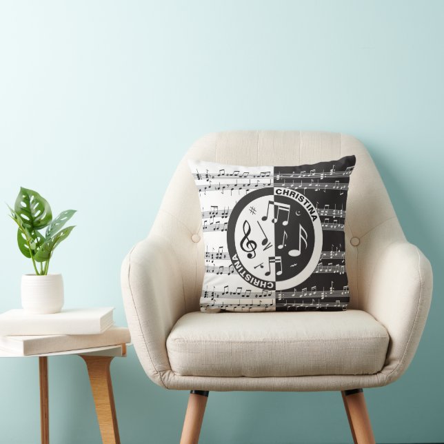Coussin Conception de partition musicale personnalisée (Chaise)