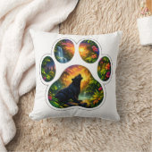 Coussin Conception de patte de jungle de panthère noire (Couverture)