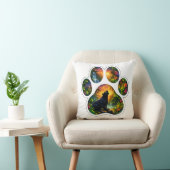 Coussin Conception de patte de jungle de panthère noire (Chaise)