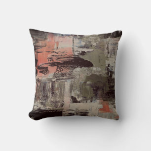 Coussin Conception de peinture abstraite marron rouille et