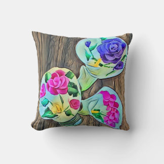 Coussin Conception de peinture acrylique de Happy Lilys