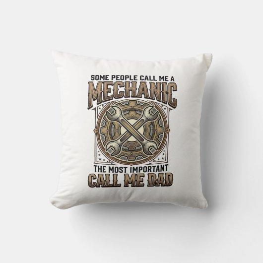 Coussin Conception de père de clé de pignon de mécanicien (Recto)