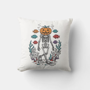 Coussin Conception de Poisson de Plongeur de Squelette de