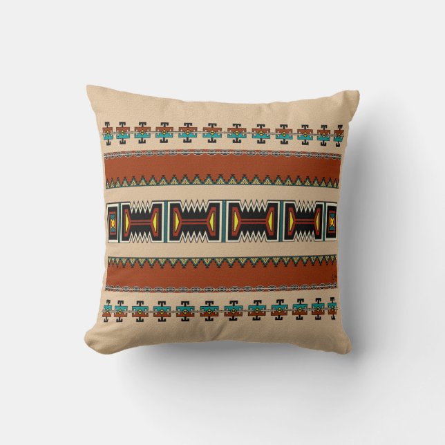 Coussin Conception de pueblo du Nouveau Mexique (Recto)