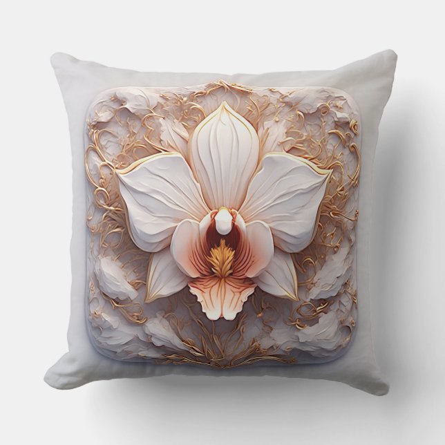Coussin Conception de relief floral élégant avec des détai (Recto)