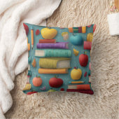 Coussin Conception de retour à l'école avec livres et Appl (Couverture)