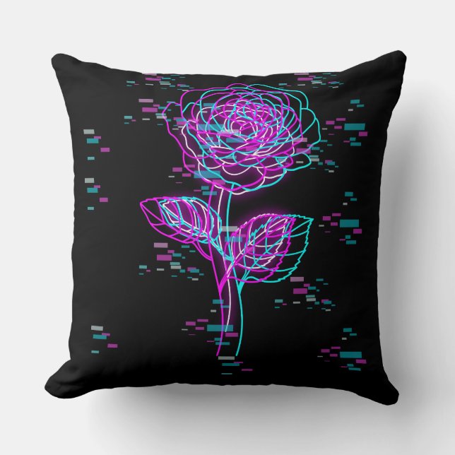 Coussin Conception de rose de pépin de néon (Recto)